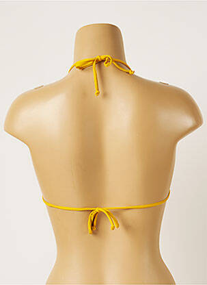 Haut de maillot de bain fermeture liens à nouer haut soutien-gorge moulé jaune BANANA MOON femme