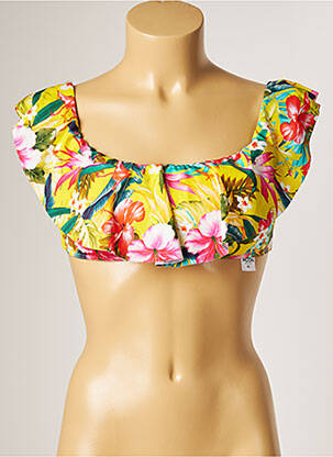 Haut de maillot de bain stretch haut soutien-gorge avec mousse de rembourrage amovible jaune BANANA MOON femme