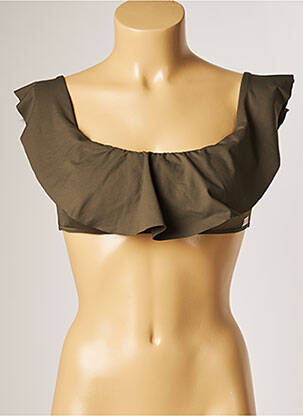 Haut de maillot de bain stretch haut soutien-gorge avec mousse de rembourrage amovible vert BANANA MOON femme