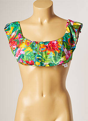 Haut de maillot de bain stretch haut soutien-gorge avec mousse de rembourrage amovible vert BANANA MOON femme