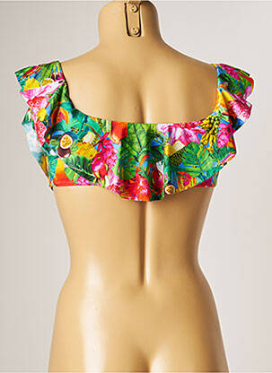 Haut de maillot de bain stretch haut soutien-gorge avec mousse de rembourrage amovible vert BANANA MOON femme