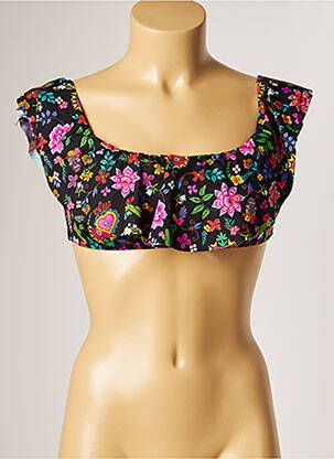 Haut de maillot de bain stretch haut soutien-gorge avec mousse de rembourrage amovible noir BANANA MOON femme
