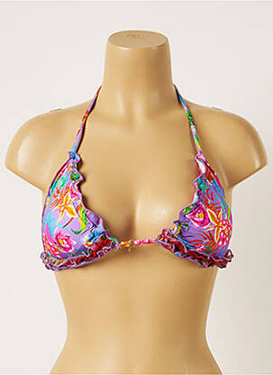 Haut de maillot de bain stretch haut triangles violet BANANA MOON femme