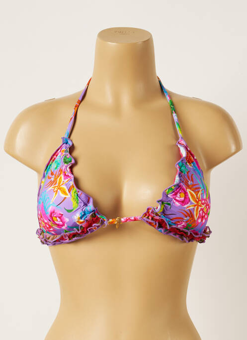 Haut de maillot de bain stretch haut triangles violet BANANA MOON femme