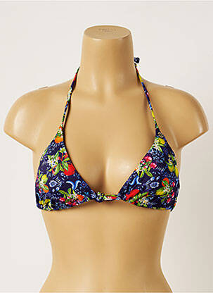 Haut de maillot de bain stretch haut triangles bleu BANANA MOON femme