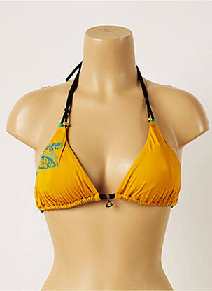 Haut de maillot de bain stretch haut triangles jaune BANANA MOON femme
