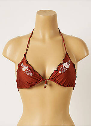 Haut de maillot de bain stretch haut triangles marron BANANA MOON femme
