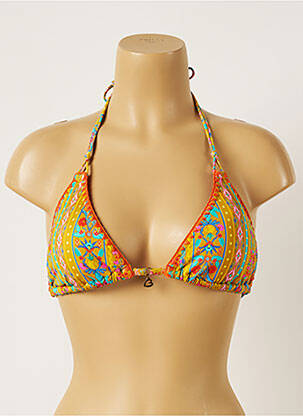 Haut de maillot de bain stretch haut triangles jaune BANANA MOON femme