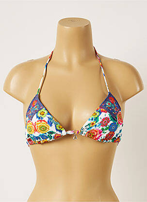 Haut de maillot de bain stretch haut triangles blanc BANANA MOON femme