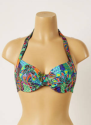 Haut de maillot de bain stretch haut soutien-gorge balconnet vert BANANA MOON femme