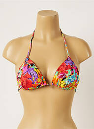 Haut de maillot de bain fermeture liens à nouer haut triangles rouge BANANA MOON femme