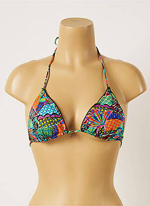 Haut de maillot de bain fermeture liens à nouer haut triangles vert BANANA MOON femme