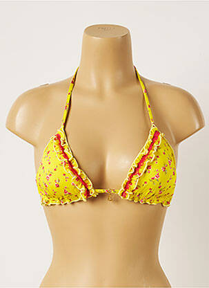 Haut de maillot de bain stretch haut triangles jaune BANANA MOON femme