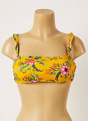 Haut de maillot de bain stretch haut bandeau jaune BANANA MOON femme