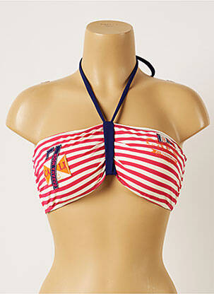 Haut de maillot de bain fermeture liens à nouer haut bandeau rose BANANA MOON femme