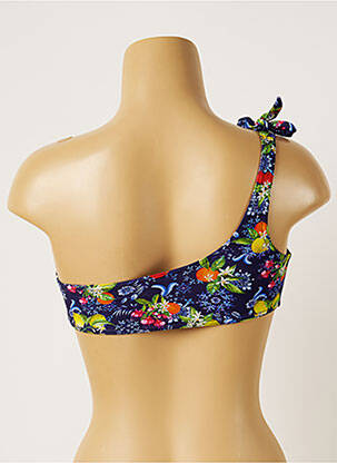 Haut de maillot de bain fermeture liens à nouer haut soutien-gorge moulé bleu BANANA MOON femme