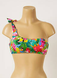 Haut de maillot de bain fermeture liens à nouer haut soutien-gorge moulé vert BANANA MOON femme