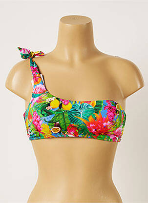 Haut de maillot de bain fermeture liens à nouer haut soutien-gorge moulé vert BANANA MOON femme