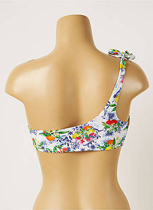 Haut de maillot de bain fermeture liens à nouer haut soutien-gorge moulé blanc BANANA MOON femme