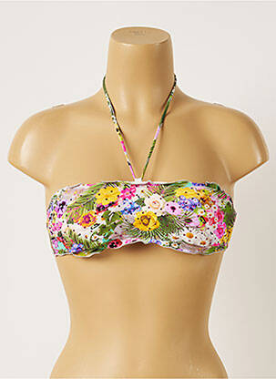 Haut de maillot de bain fermeture liens à nouer haut soutien-gorge moulé vert BANANA MOON femme