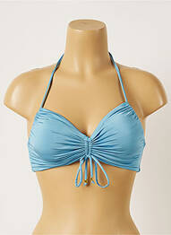 Haut de maillot de bain fermeture liens à nouer haut soutien-gorge moulé bleu BANANA MOON femme