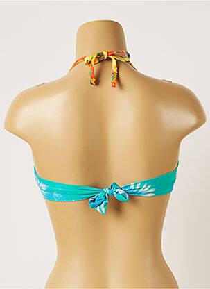 Haut de maillot de bain fermeture liens à nouer haut soutien-gorge moulé bleu BANANA MOON femme