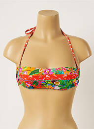 Haut de maillot de bain fermeture liens à nouer haut soutien-gorge moulé orange BANANA MOON femme