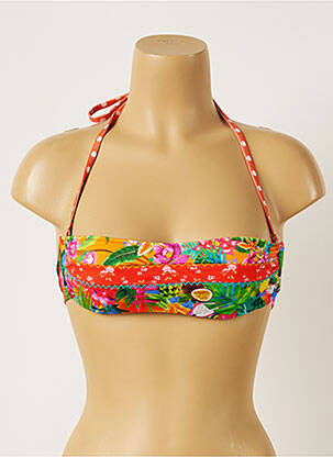 Haut de maillot de bain fermeture liens à nouer haut soutien-gorge moulé orange BANANA MOON femme