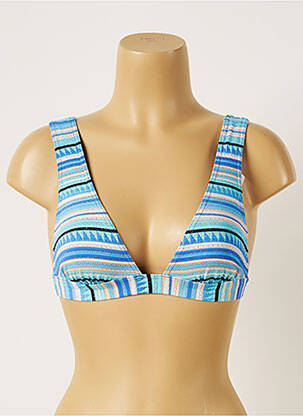 Haut de maillot de bain bretelles élastiquées bleu BANANA MOON femme