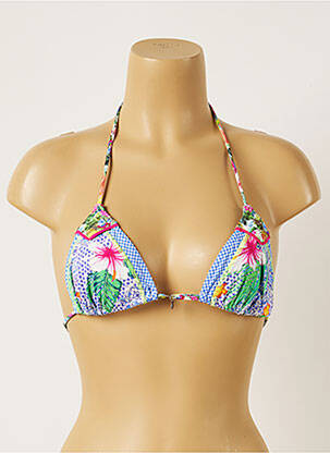 Haut de maillot de bain fermeture liens à nouer bleu BANANA MOON femme