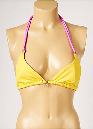 Haut de maillot de bain stretch haut triangles jaune BANANA MOON femme