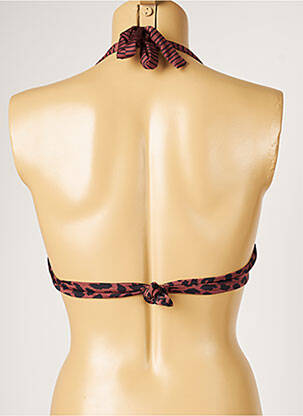 Haut de maillot de bain stretch haut soutien-gorge moulé marron LIVIA femme