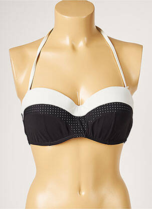 Haut de maillot de bain stretch haut soutien-gorge moulé noir LIVIA femme
