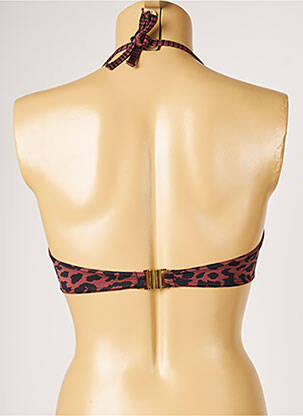 Haut de maillot de bain stretch haut soutien-gorge moulé marron LIVIA femme