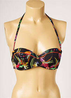 Haut de maillot de bain stretch haut soutien-gorge moulé noir LIVIA femme