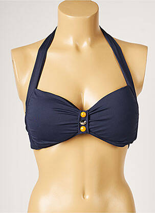 Haut de maillot de bain stretch haut soutien-gorge avec mousse de rembourrage amovible bleu LIVIA femme