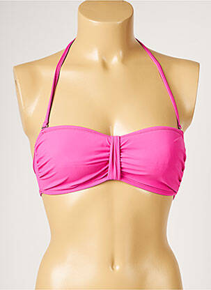 Haut de maillot de bain stretch haut soutien-gorge moulé rose LIVIA femme