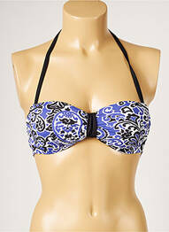 Haut de maillot de bain stretch haut soutien-gorge moulé bleu LIVIA femme