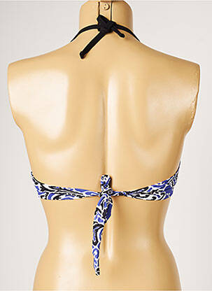 Haut de maillot de bain stretch haut soutien-gorge moulé bleu LIVIA femme
