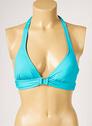 Haut de maillot de bain stretch haut soutien-gorge avec mousse de rembourrage amovible bleu LIVIA femme
