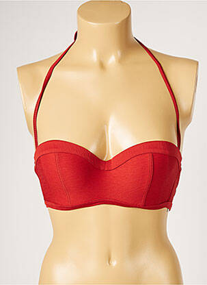Haut de maillot de bain stretch haut soutien-gorge moulé orange LIVIA femme