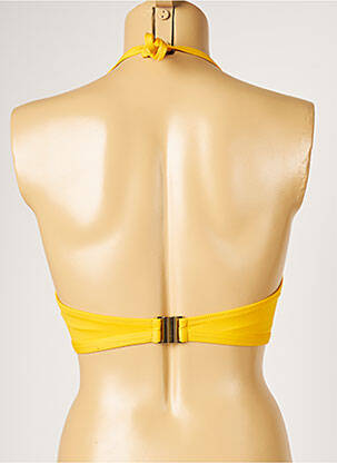 Haut de maillot de bain stretch haut soutien-gorge moulé jaune LIVIA femme