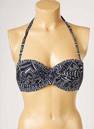 Haut de maillot de bain stretch haut soutien-gorge moulé bleu LIVIA femme
