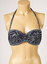 Haut de maillot de bain stretch haut soutien-gorge moulé bleu LIVIA femme