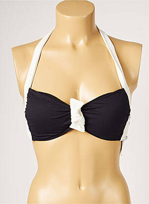 Haut de maillot de bain stretch haut soutien-gorge avec mousse de rembourrage amovible noir LIVIA femme