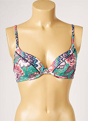 Haut de maillot de bain stretch haut soutien-gorge moulé vert LIVIA femme