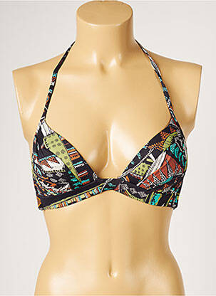 Haut de maillot de bain stretch haut soutien-gorge avec mousse de rembourrage amovible noir LIVIA femme