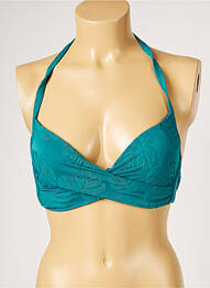 Haut de maillot de bain stretch haut soutien-gorge moulé vert LIVIA femme