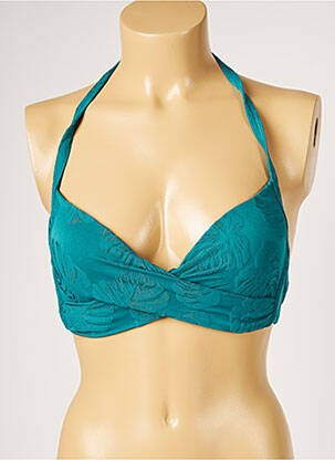 Haut de maillot de bain stretch haut soutien-gorge moulé vert LIVIA femme