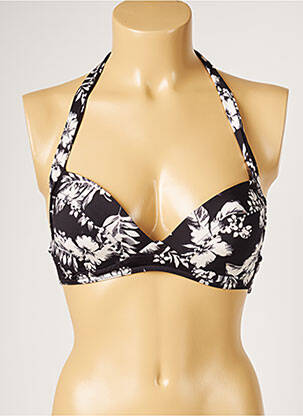Haut de maillot de bain stretch haut soutien-gorge moulé noir LIVIA femme